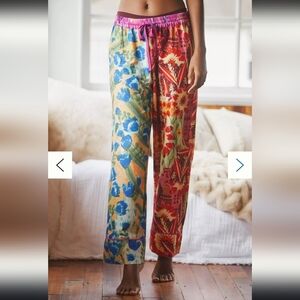 Anthropologie Floral Pajama Pants Boho Cottagecore Lounge Wide Leg Soft Girl